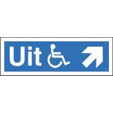 Schuin rechts voor de rolstoel-uitgang