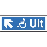 Schuin links voor de rolstoel-uitgang